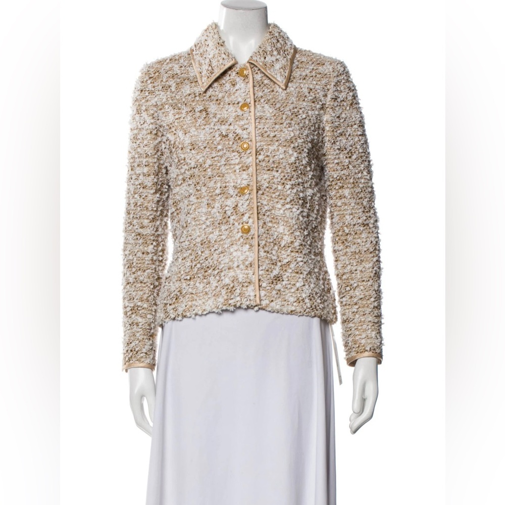 St. John Cream Textured Blazer